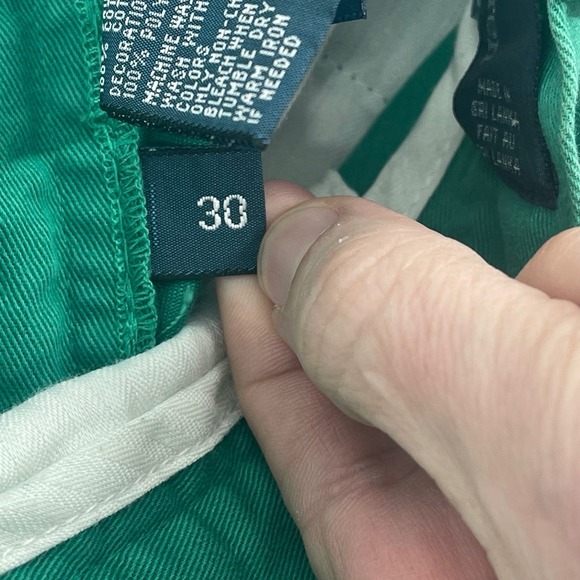 Polo Ralph Lauren Mens Prospect Shorts Green Embroidered Pony Cotton Size 30 - Picture 5 of 8